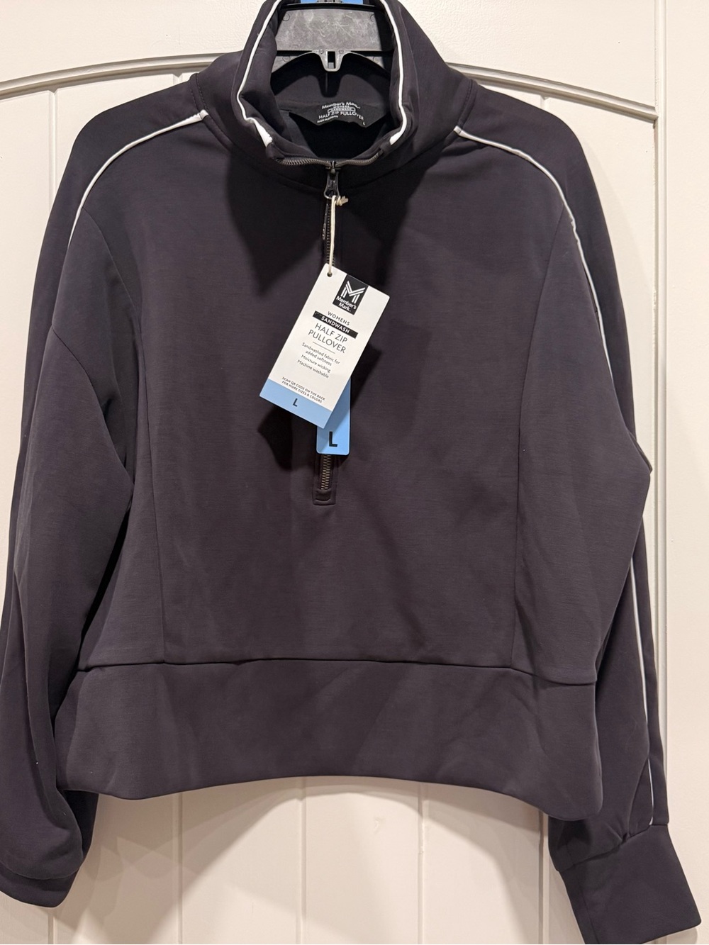 Member’s Mark Sandwash Half Zip Pullover NWT Charcoal Gray L